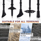 Carbon Fiber Trekking Poles -Ayamaya Collapsible Lightweight Hiking Walking Sticks With Natural Cork Grips, Quick Locks 4 Season