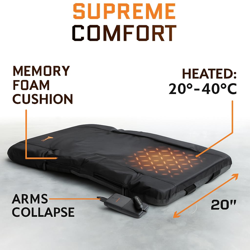Heated Stadium Seats For Bleachers With Back Support - Usb Battery Included - Upgraded 3 Levels Of Heat - Foldable Chair - 4 Poc