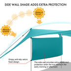Beach Canopy Tent Shade With Sidewalls 10X10Ft, 6.6Ft Tall, Upf50+ Sun Shelter, Windproof & Water Resistant, Includes Guylines S