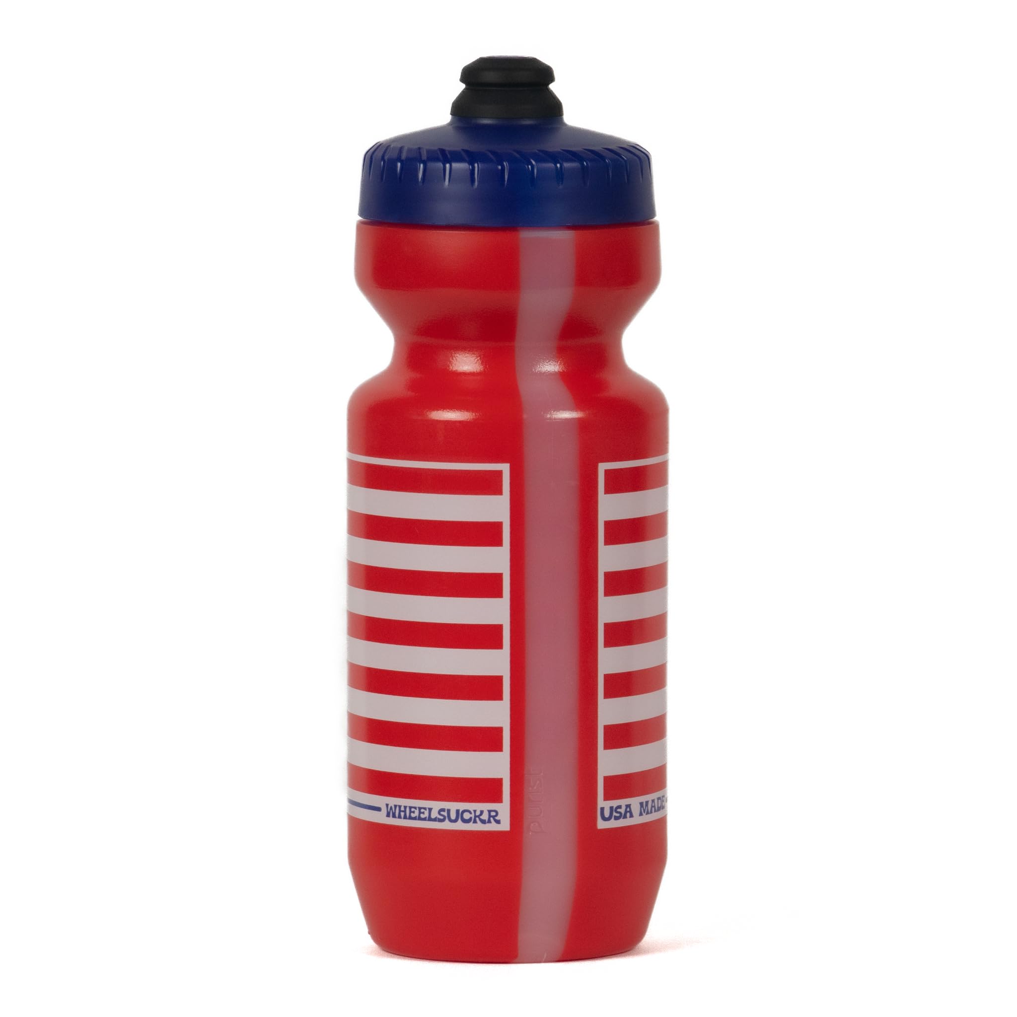 Wheelsuckr Purist 22 oz Water Bottle by Specialized Bikes | USA Made Red White & Blue Screen Print | MoFlo 2.0 Cap | Made in USA