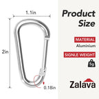 Zalava 24Pc Aluminum Carabiner Clip D Ring, 24Pc Keychain Clips Spring Snap Hook,Small Carabiners Set For Outdoor Camping Fishin