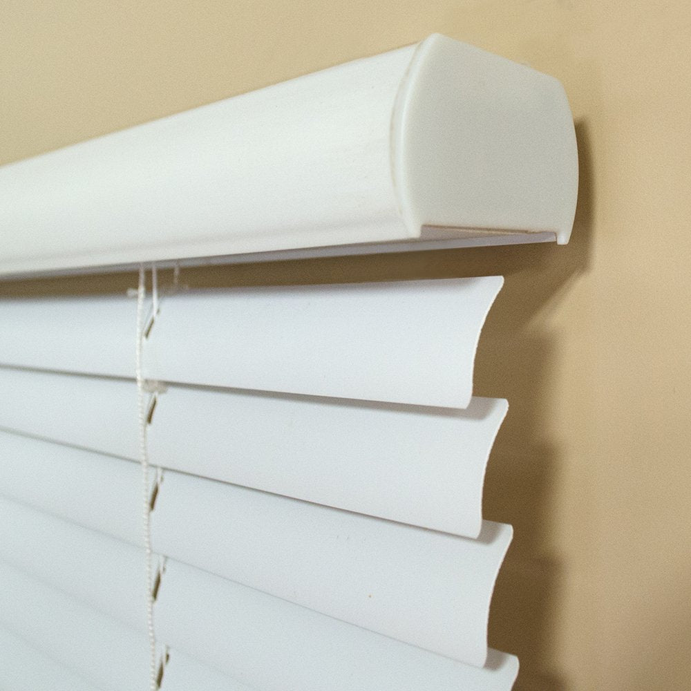 Lumino Vinyl Mini Blinds 1 Inch Cordless Room Darkening In Alabaster - 385 W X 48 H (Over 700 Addl Custom Sizes) - Starting At $