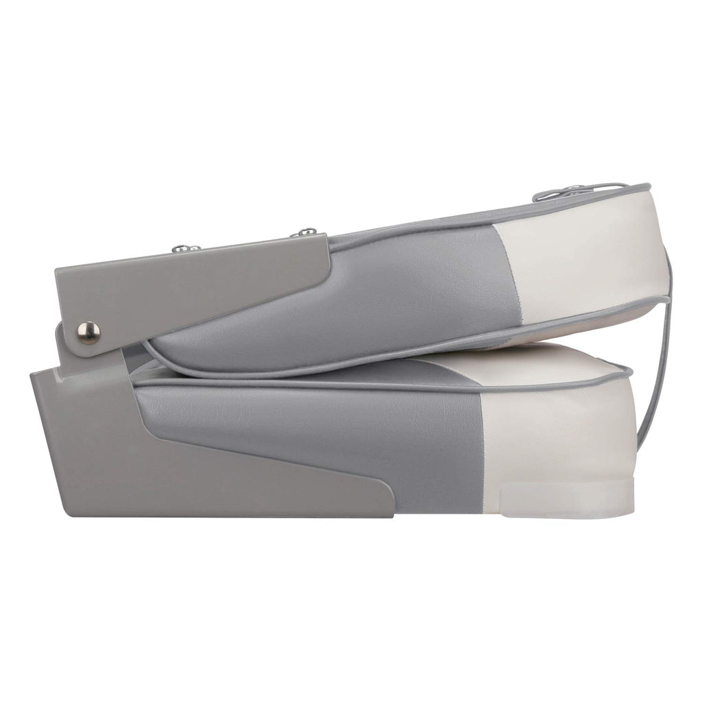 Leader Accessories A Pair Of New Low Back Folding Boat Seat(2 Seats) (D-Whitegrey)