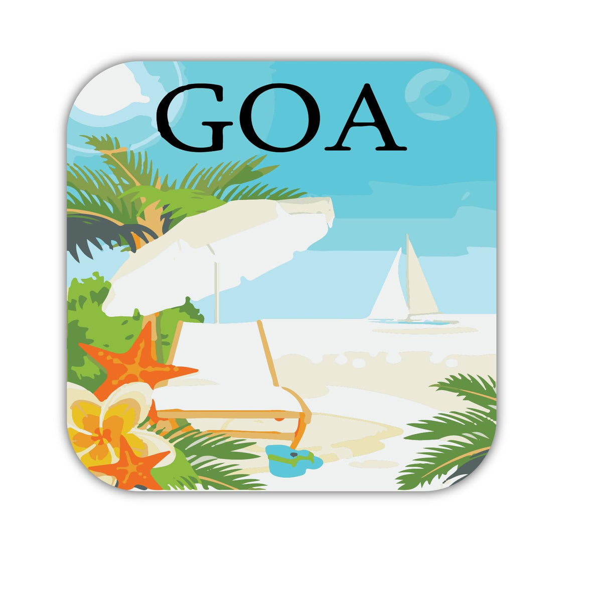 BIRDS MIND Goa Beach Theme Fridge Magnet Souvenir for Decorating Home Kitchen Doors Refrigerator Doors Office Door Multicolored