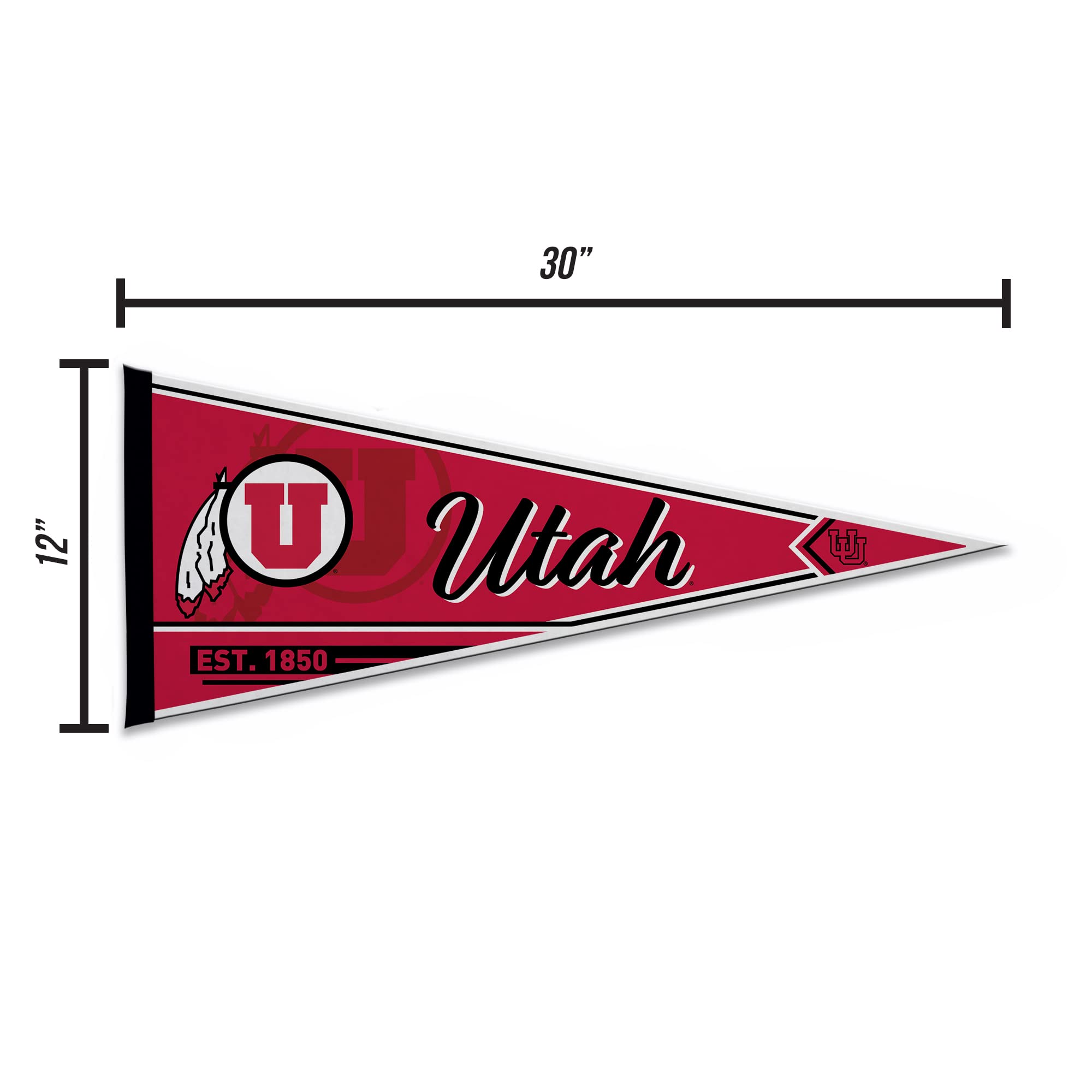 Rico Industries Ncaa Utah Utes Classic 12'' X 30'' Felt Wall D  Cor Pennant - Great For Home/Bed Room/Man Cave D  Cor
