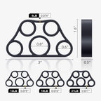 (4 Pack) Hand Grip Strengthener Trainer Kit Forearm Therapy Workout Grip Grip Ring, Finger Exerciser, Hand Exerciser & Stress Re