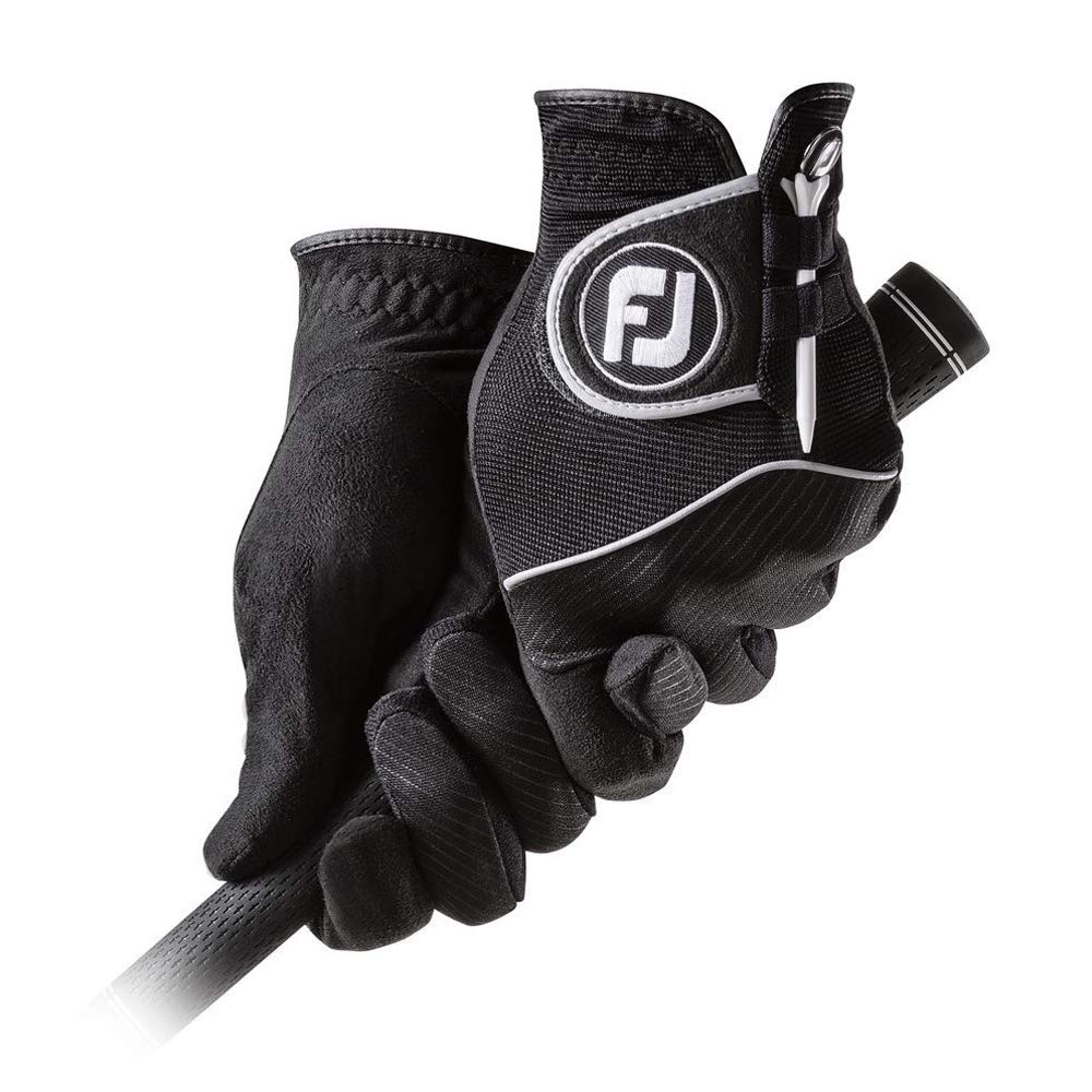 Footjoy Women'S Raingrip Golf Gloves, Pair, Black Medium, Pair