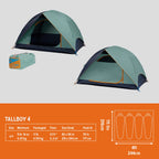 Kelty Tallboy Family + Car Camping Tent, 4 Or 6 Person Freestanding Overnight Shelter, Large Capacity, Tall Height, Stuff Sack I