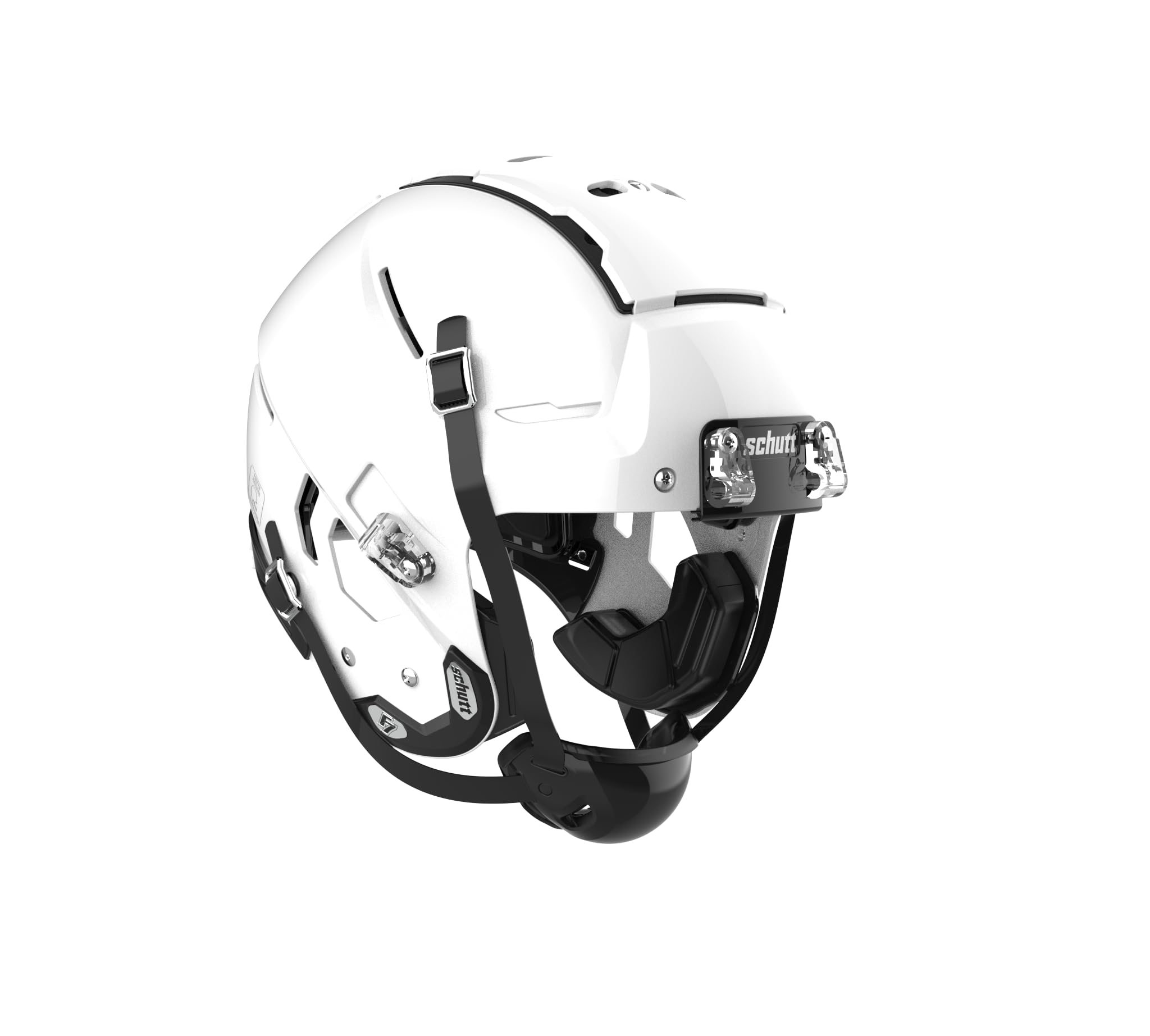 Schutt F7 2.0 Collegiate Helmet  No Facemask Attached, Large, Molded Gloss White