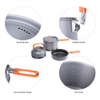 Fire-Maple Feast Heat Exchanger Set | Compact Camping Cooking Set | Nested Design | Contain With A Pot, Kettle And Non-Stick Fry