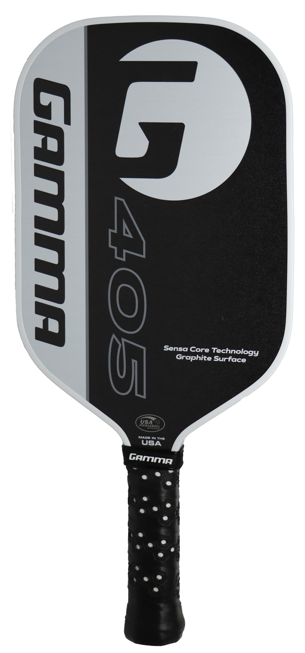 Gamma Polycore Series, Enhanced Pickleball Paddles, Graphite, Composite Power, Honeycomb Grip, Made In The Usa, 405 Black, White