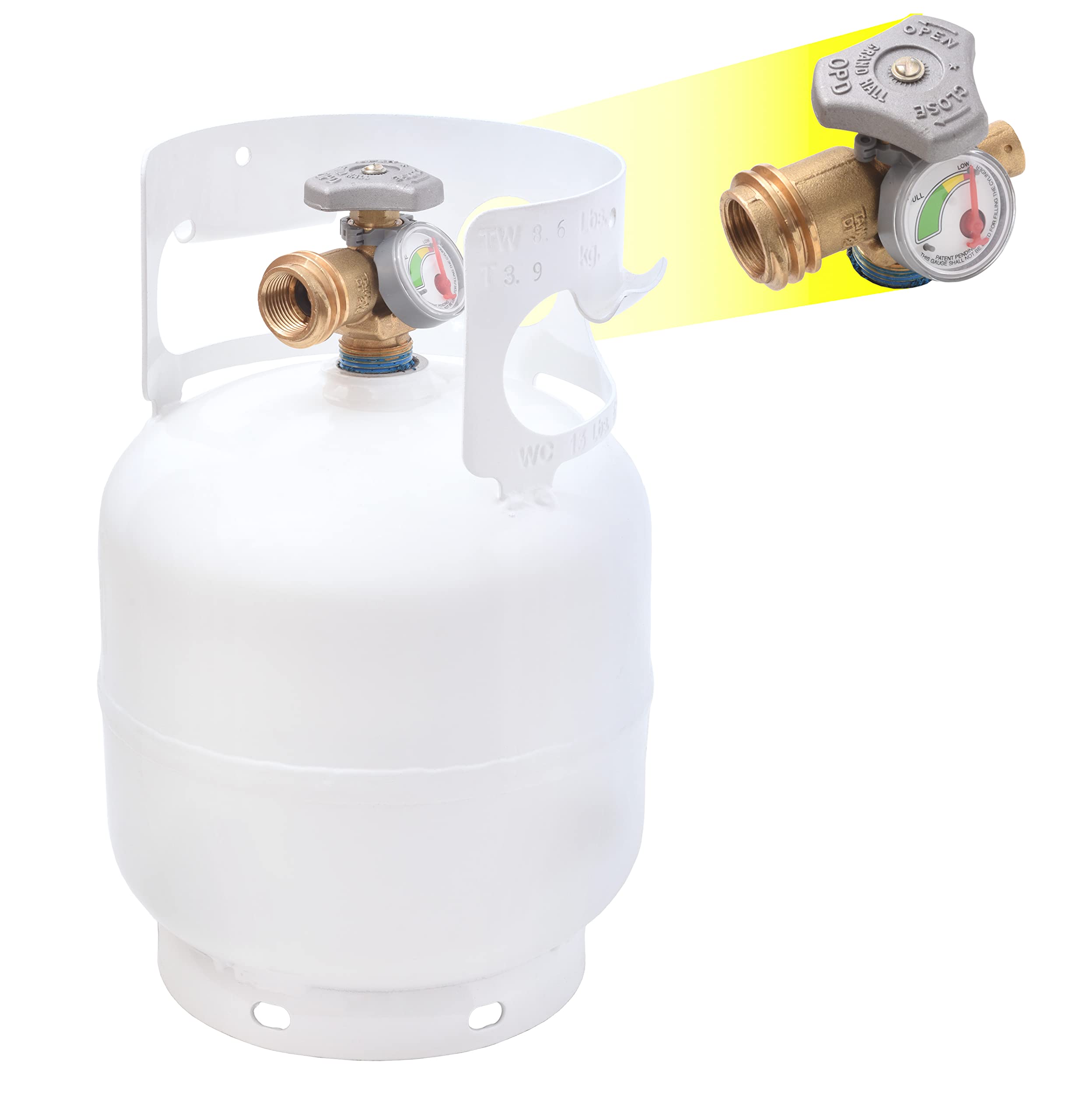 Flame King Ysn5Lb-Gauge 5Lb Steel Propane Tank Cylinder With Gauge And Opd Valves For Grills And Bbqs, Camping, Fishing, & Outdo
