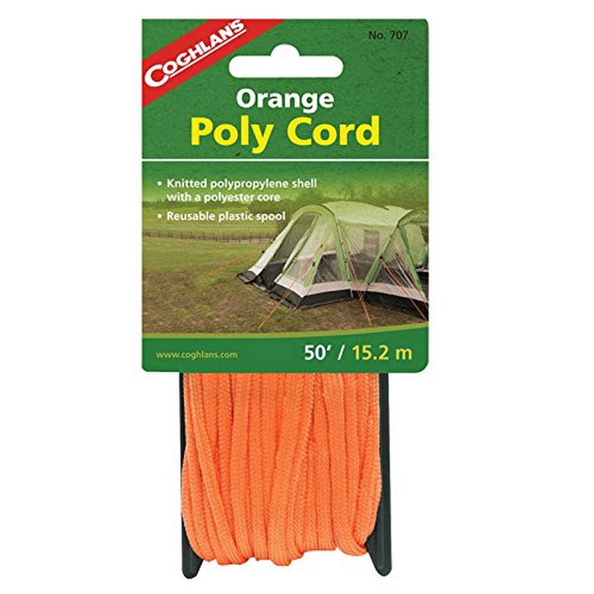 Coghlan'S Braided Nylon Poly Cord, 50-Feet, Orange
