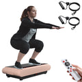 Natini Vibration Plate Exercise Machine - Whole Body Vibration Platform Machine with Pilates Bar Resistance Bands for Home Fitne