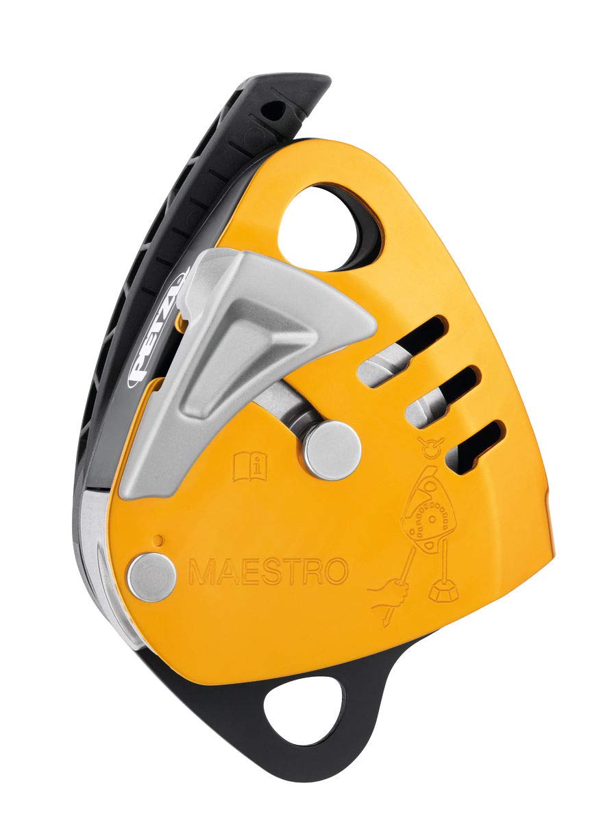 Petzl, Descender Maestro S, Descender with Integrated Progress-Capture Pulley for Loads up to 250 kg, Compatible with 10.5 to 11