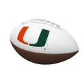 Logo Brands NCAA Miami Hurricanes Official Size Autograph Football - Smooth White Panel for Signatures, Display, or Collecting N