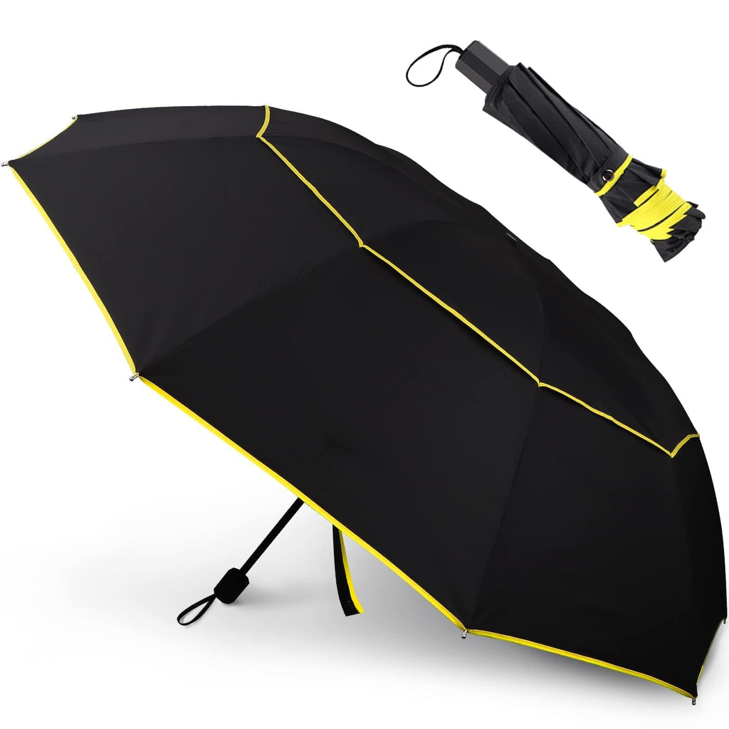 Kalolary 62 Inch Extra Oversize Large Compact Golf Umbrella,Double Canopy Vented Windproof Waterproof Stick Umbrellas For Women