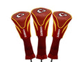 Team Golf Nfl Kansas City Chiefs Contour Golf Club Headcovers (3 Count) Numbered 1, 3, & X, Fits Oversized Drivers, Utility, Res
