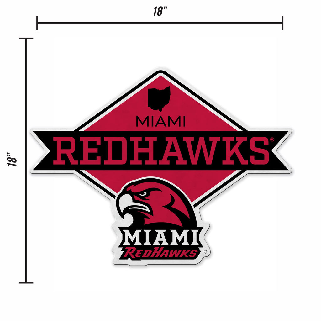Rico Industries Ncaa Miami Of Ohio Redhawks Diamond Shape Cut Pennant - Home And Living Room D  Cor - Soft Felt Ez To Hang