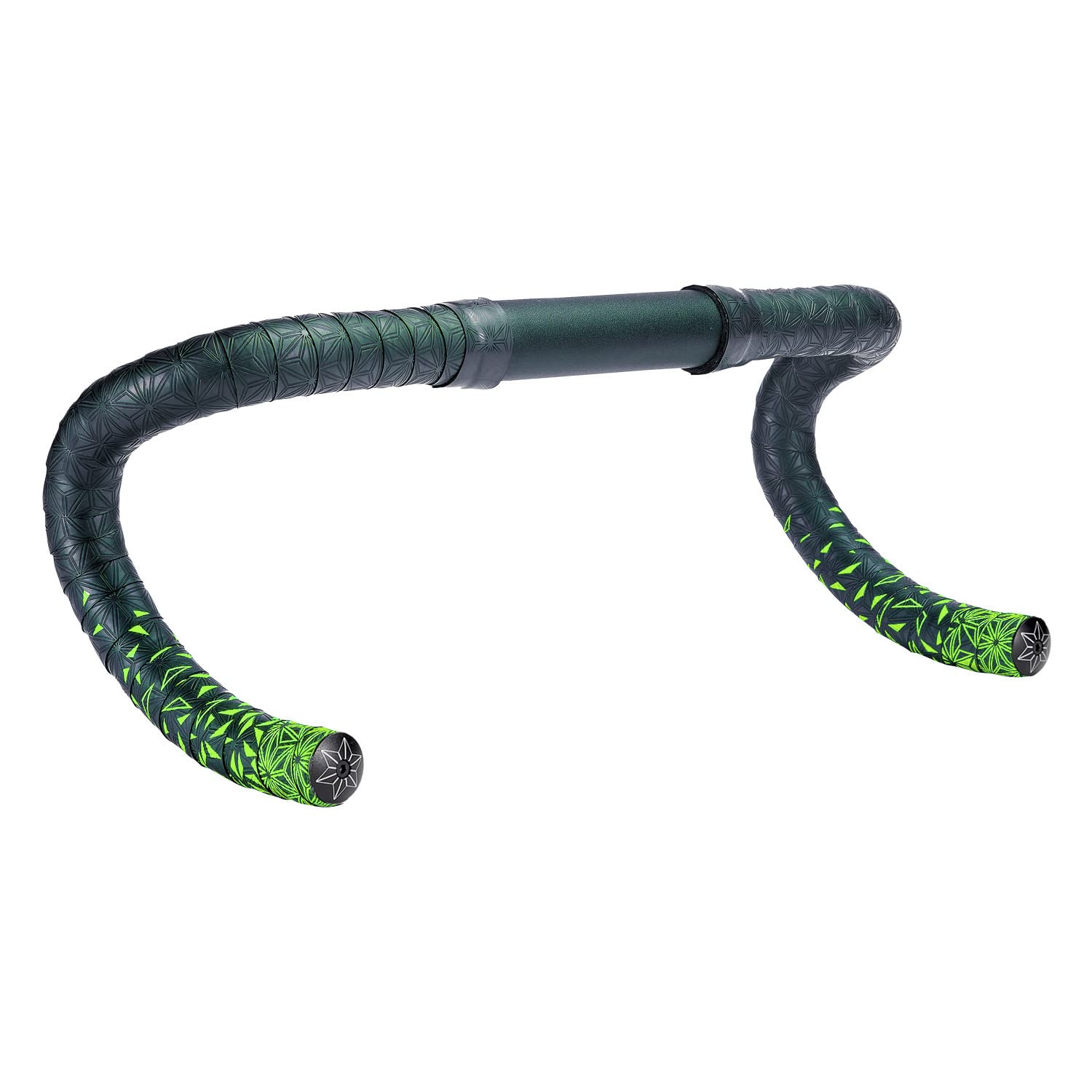 Bicycle Bar Tape [Length 87.8 Inches (2200 Mm) X Width 1.2 Inches (30 Mm)] +Plugs - Super Sticky Kush Star Fade - Neon Yellow