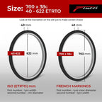 Fincci 700X38C Bike Tire 40-622 With 1Mm Antipuncture Protection For Electric Gravel Road Mtb Mountain Hybrid Bicycle