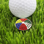 Pinmei Lot Of 10 Golf Ball Markers Assorted Patterns, Soft Enamel Technique, Dia 24.4Mm (Beach Series)
