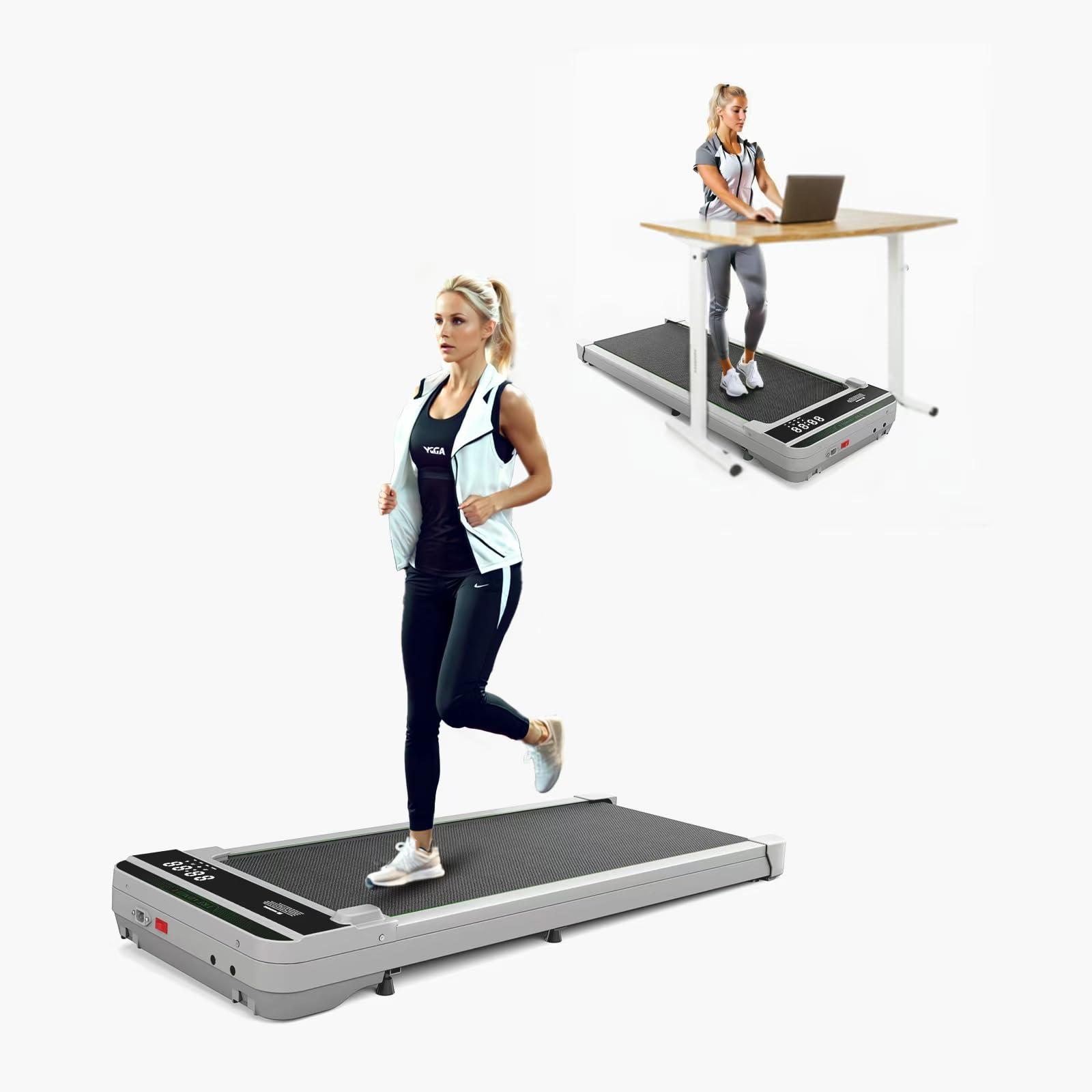 Upreign 3 -In -1 Portable Treadmill And Walking Pad For Home/Office, Remote Control And Large Led Display Screen