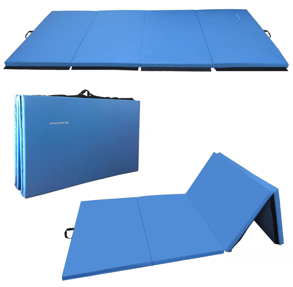 Fitvids All Purpose 4x8x2 Extra Thick High Density Anti Tear Gymnastics Gym Folding Exercise Aerobics Mats - Multiple Colors A