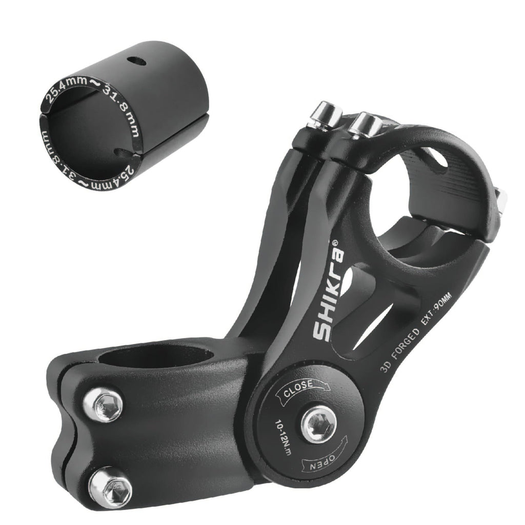 Yapjeb Bike Stem 25.4 90Mm 85 Degree Adjustable Bike Stem Mountain Bike Stem Short Handlebar Stem Riser For Bicycle, Road Bike,