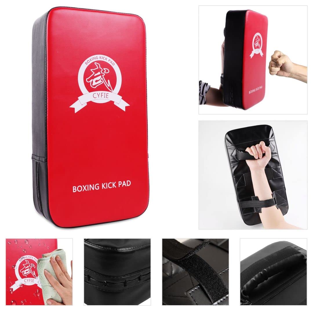 Seisso 2Pcs Taekwondo Kickboxing Pads+2Pcs Punching Mitts For Karate Training Target Thai Pads Punching Kit Kick Punch Pad Kicki