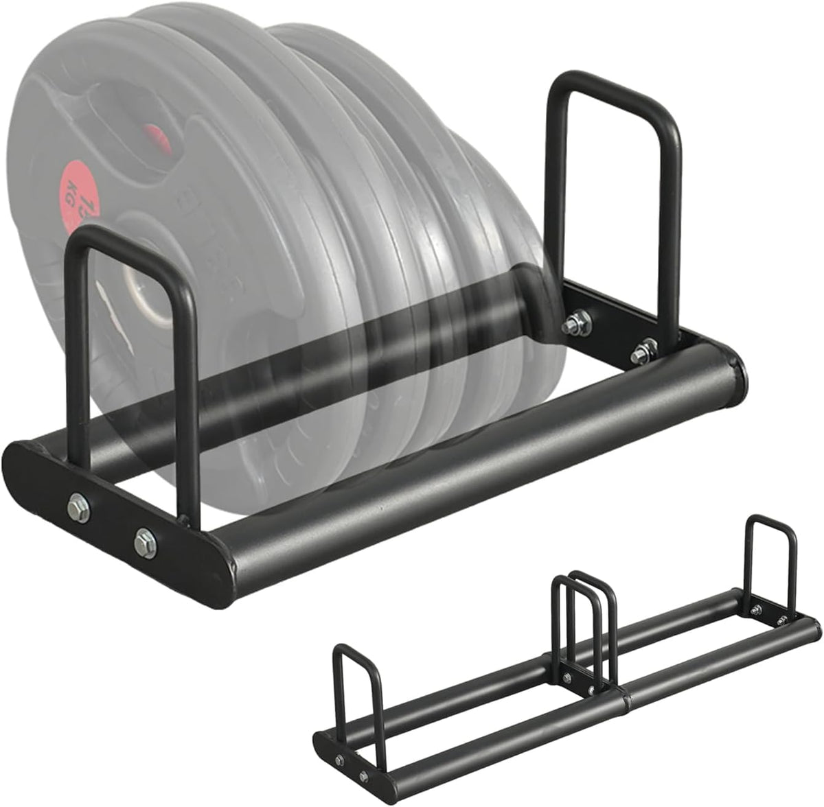 Tyb  Train Your Body Olympic Weight Plate Storage Rack, 2Inch Plate Holder, Extensible Design With Threaded Connection, Black