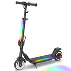 Electric Scooter for Kids, 200W Motor, Smart Display, 3 Safe Speeds (5/8/12 MPH), Colorful Lights, Foldable & Bluetooth, Dual Br