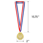 30 Pieces Award Medals 1St 2Nd 3Rd (Gold, Silver, Bronze) Metal Style Winner With Neck Ribbon, 2 Inches