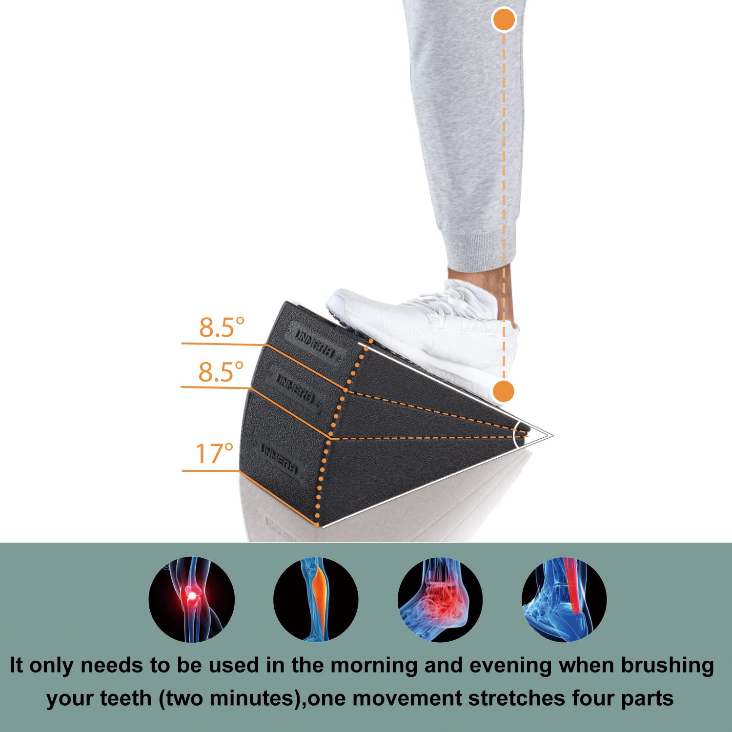 Slant Board 3Pcs 12''Squat Wedge Calf Stretcher For Physical Therapy Equipment Plantar Fasciitis,Heel, Foot Stretching, Shin Spl