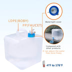 Collapsible Water Container With Spigot, Camping Water Storage Carrier Jug Bpa-Free For Outdoors Hiking Backpack & Survival Kit,