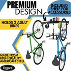 Koova Wall Bike Rack Bicycle Hanger, Vertical Bike Hanging Mount Storage Stand, Adjustable Space Saver 2 Wall Bike Mount Bracket