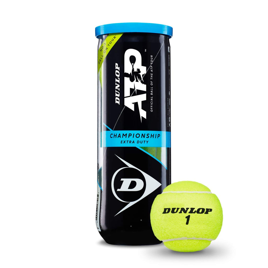 Dunlop Sports Atp Championship Tennis Balls, Extra Duty, 6 X 3-Ball Cans, Yellow, 6-Can Pack