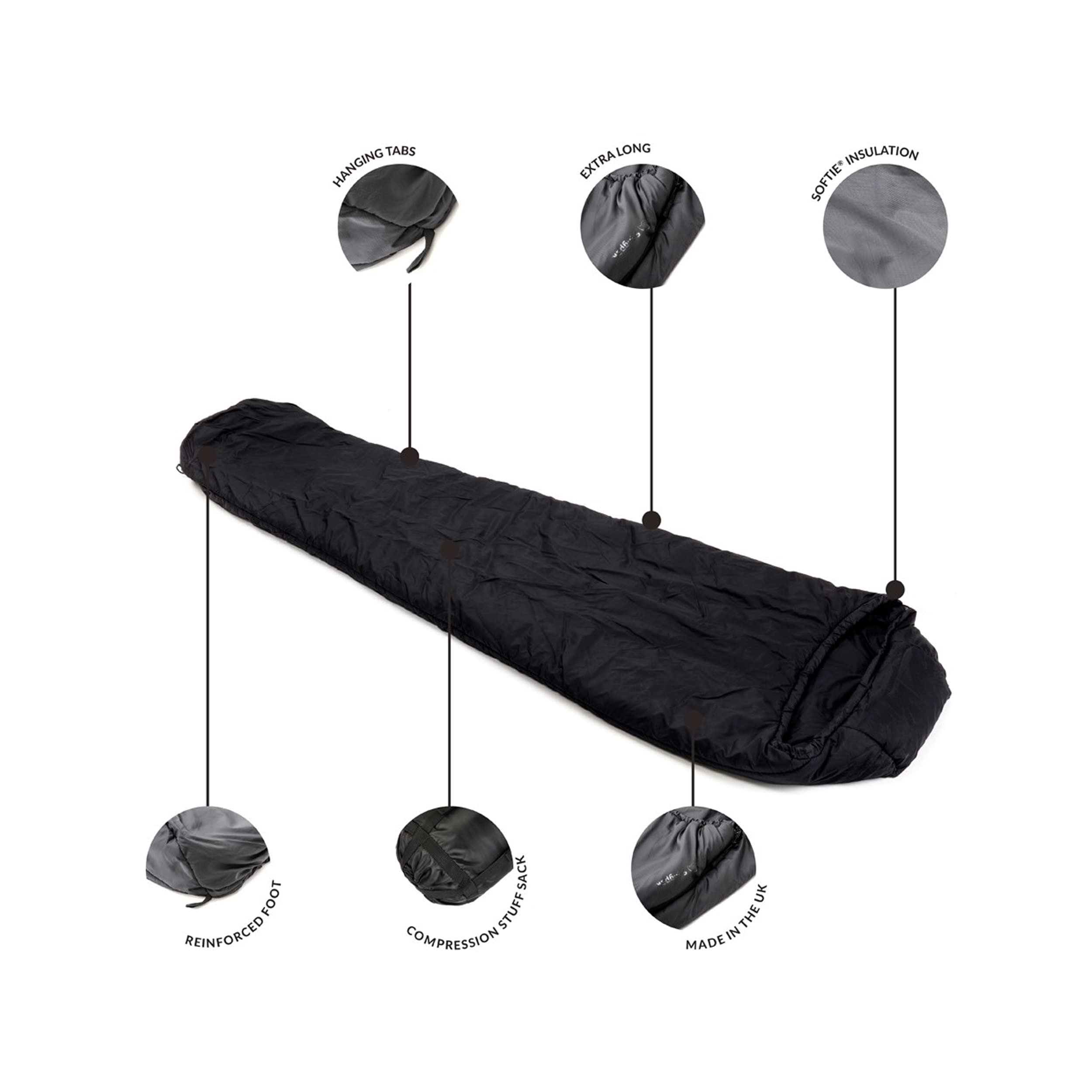 Snugpak Softie 3 Merlin Sleeping Bag, 41 Degree, Black