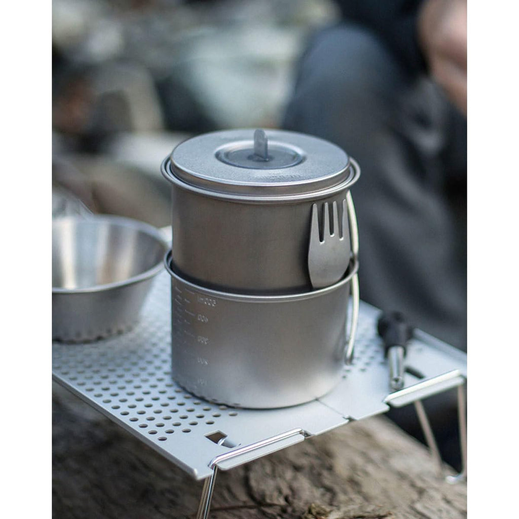 Snow Peaks Titanium Mini Solo, Scs-0044Tr, Japanese Titanium, Ultralight And Compact For Camping And Backpacking, Made In Japan,