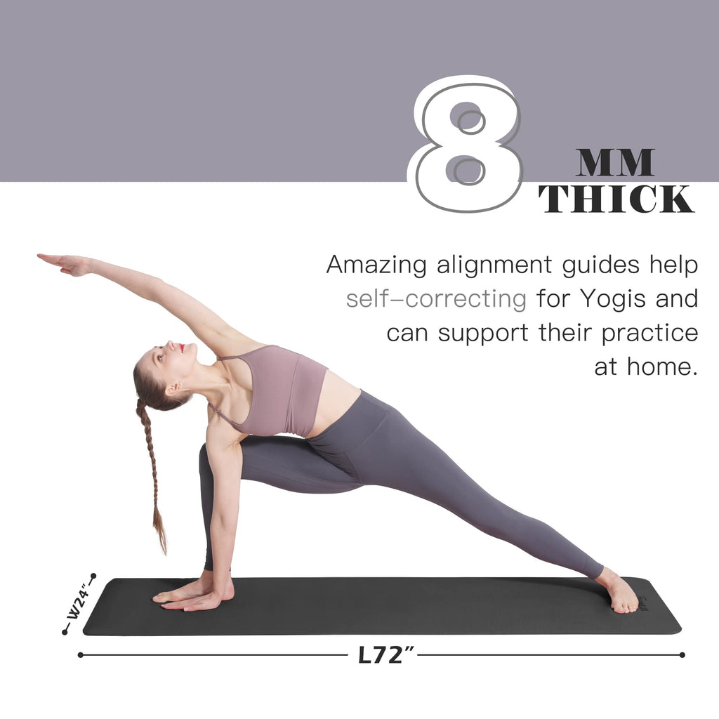 Umineux Yoga Mat Extra Thick 1/3'' Non Slip Yoga Mats For Women With Alignment Marks Eco Friendly Tpe Fitness Exercise Mat With