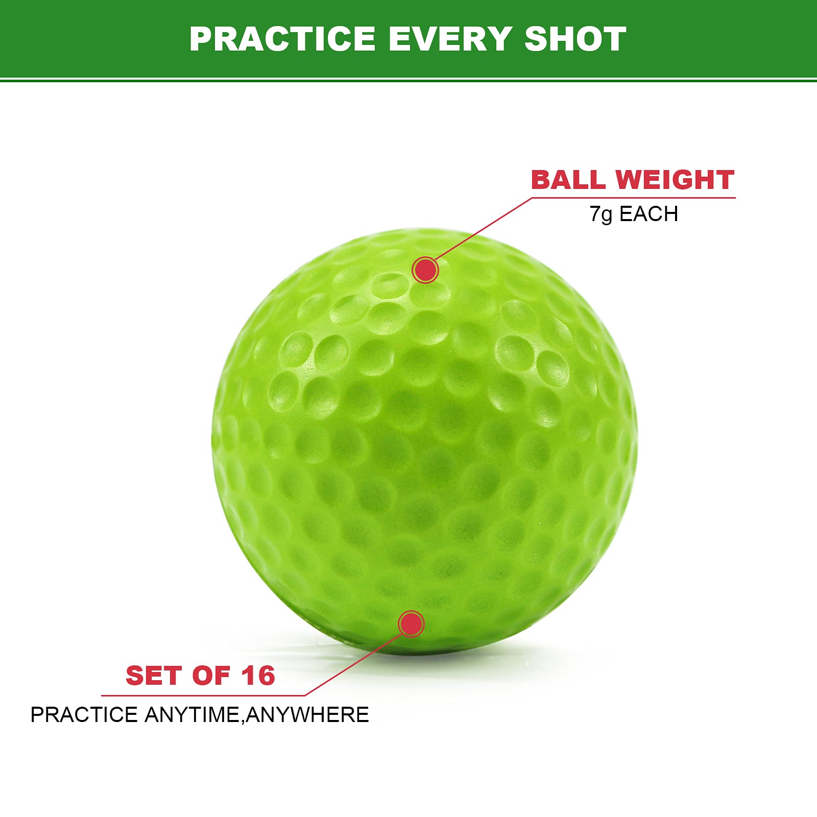 Bac-Kitchen 40 Pack Foam Golf Practice Balls - Realistic Feel And Limited Flight Training Balls For Indoor Or Outdoor