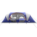 CAMPROS CP Tent 12-Person-Camping-Tents,3 Room Family Tents,Waterproof Windproof Family Tent with Top Rainfly,6 Large Mesh Windo