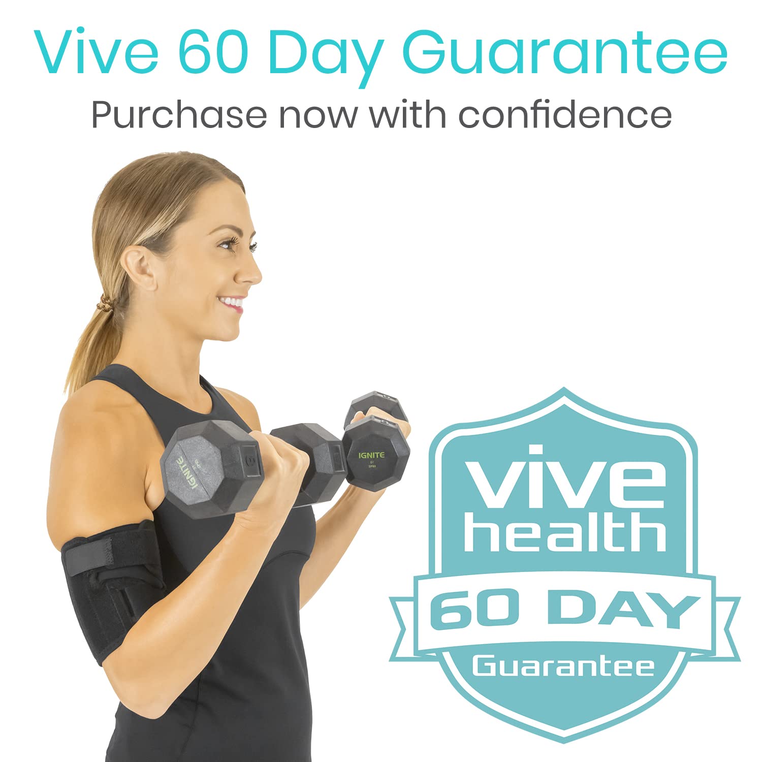 Vive Bicep Brace Compression Sleeve For Tendonitis - Upper Arm Tricep  Bicep Support Brace For Pain Relief - Comfortable, Lightw