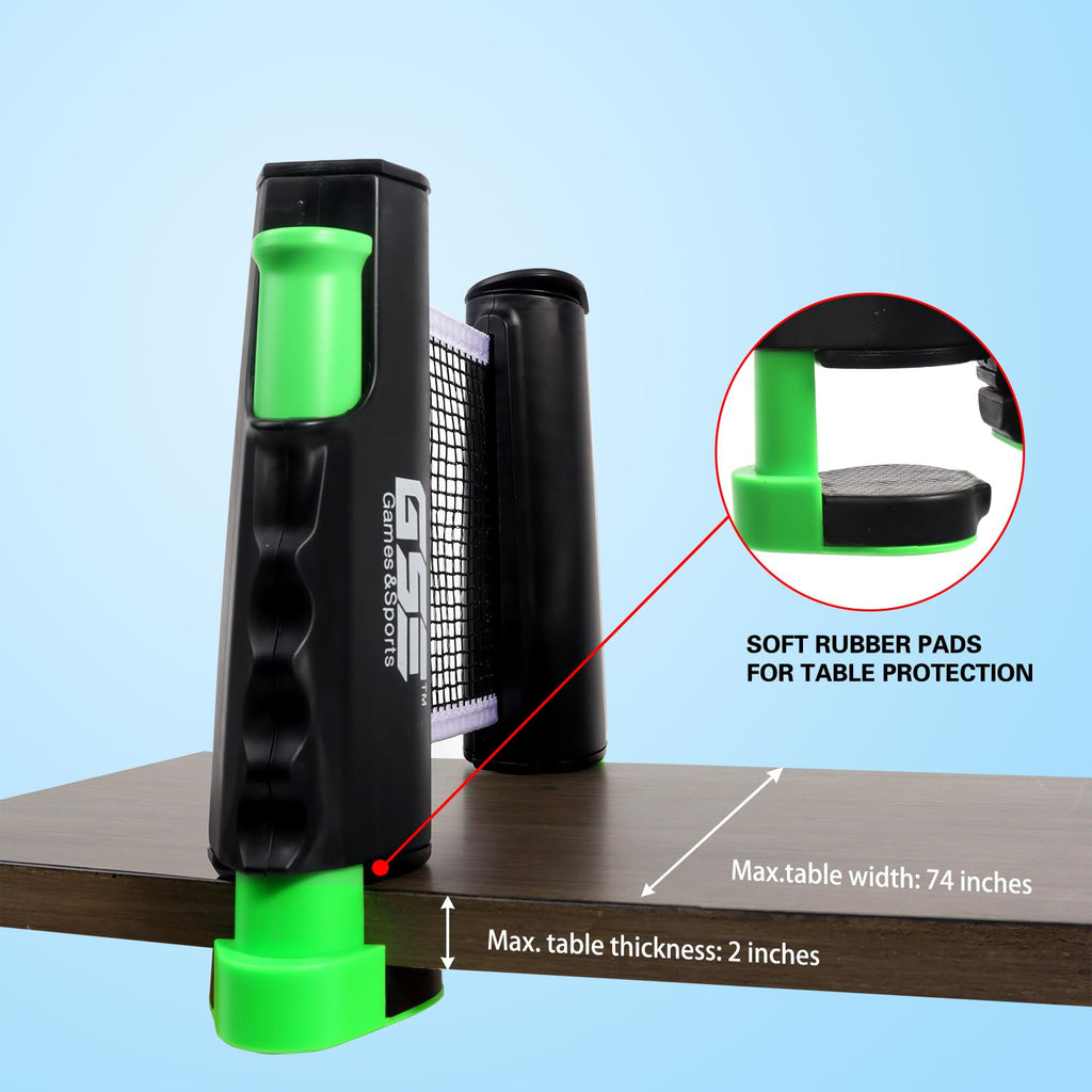 Gse Ping Pong Paddle Set, Portable Table Tennis Set With Retractable Ping Pong Net & Post, 2 Paddles & 3 Ping Pong Balls, Anywhe