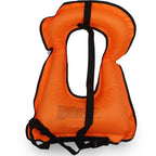 Rrtizan Snorkel Vest, Adults Portable Inflatable Swim Vest Jackets For Snorkeling Swimming Diving Safety(Orange)