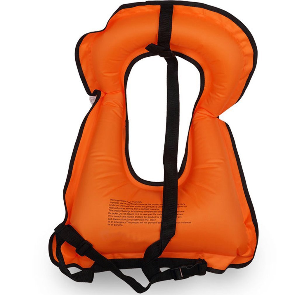 Rrtizan Snorkel Vest, Adults Portable Inflatable Swim Vest Jackets For Snorkeling Swimming Diving Safety(Orange)