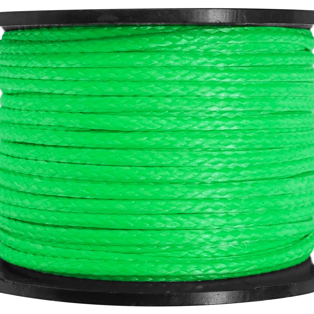 Emma Kites Green 2Mm Uhmwpe Braided Cord Spliceable Utility Cord Diy Leash Tent Tarp Guyline Hammock Ridgeline Whoopie Sling Bea