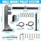 Fitness Wall Mount Pulley System, Weight Cable Pulley System For Gym, Lat Pull Down And Low Row Cable Machine, Cable Station Equ