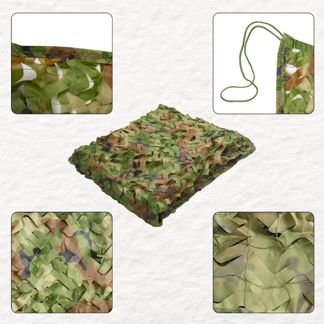 Loogu Camo Netting, Camouflage Netting For Sunshade, Camping, Shooting And Hunting And Many More (20X20Ft, 6Mx6M, Woodland Camo)