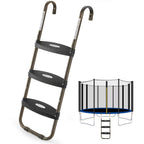 Hbtower Trampoline Ladder, 3-Step Trampoline Steps With Horizontal Wide Steps, Skid-Proof Steps Universal Hook, Uv Treated Steel